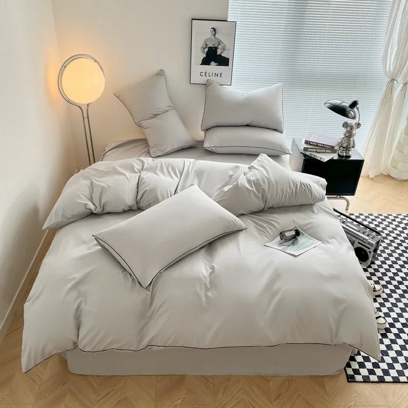4 Piece Solid Color Bedding Set