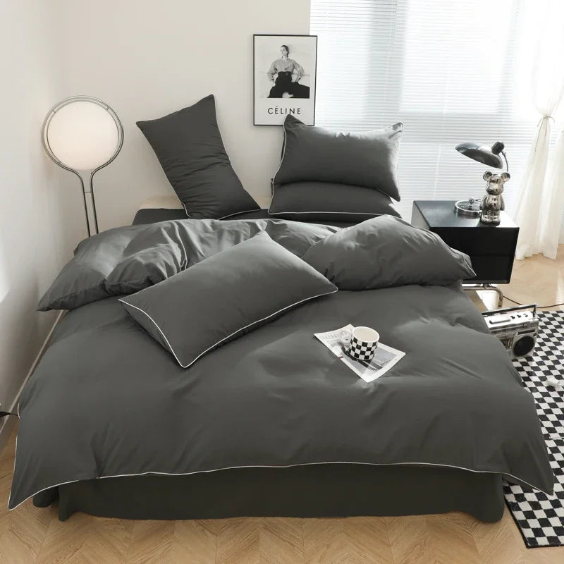 4 Piece Solid Color Bedding Set